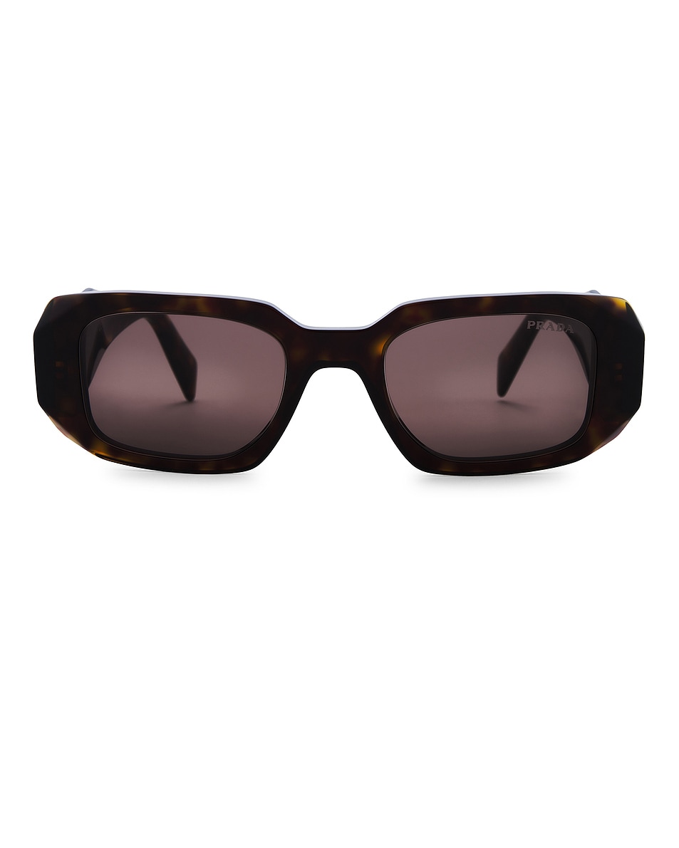 

Солнцезащитные очки в прямоугольной оправе Prada, цвет Brown Tortoise