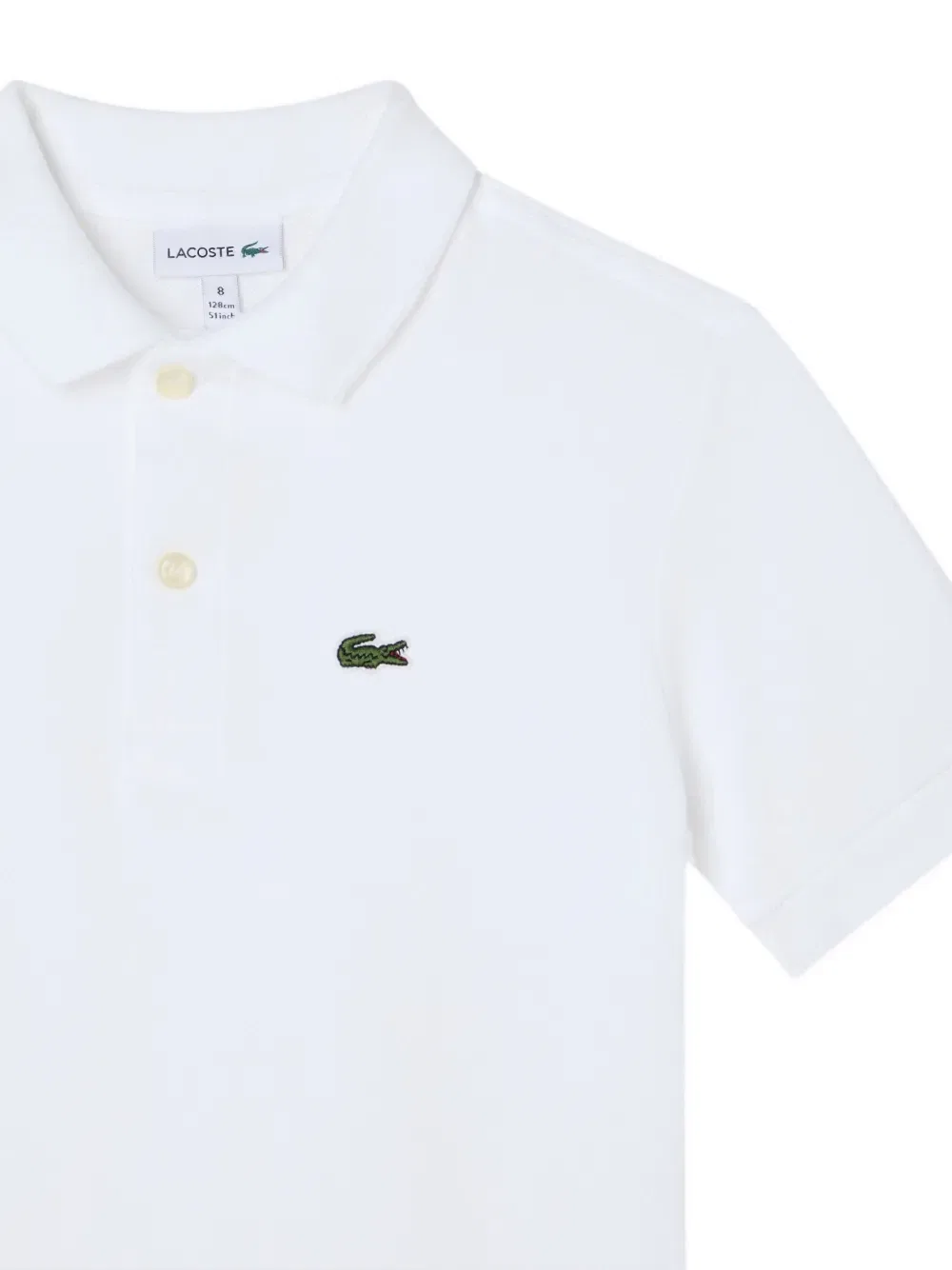 Футболка-поло с коротким рукавом и логотипом Lacoste Kids, белый — фото 3