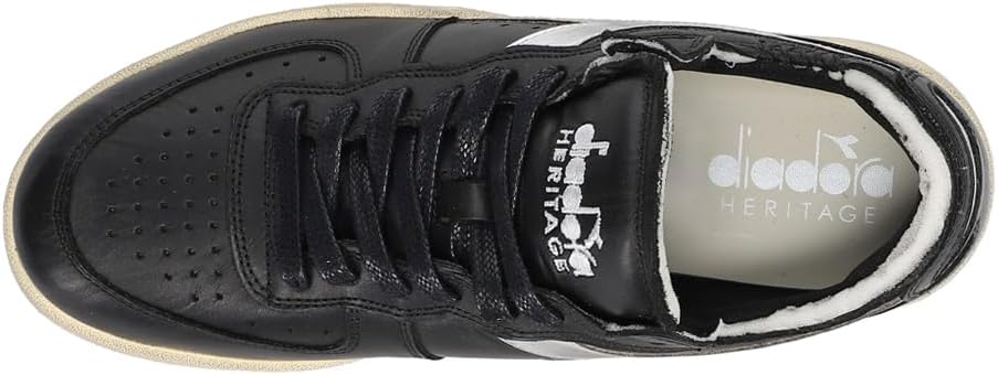 Мужские кроссовки Diadora Mi Basket Row Cut New Moon Metallic на шнуровке, повседневные - черные — фото 4
