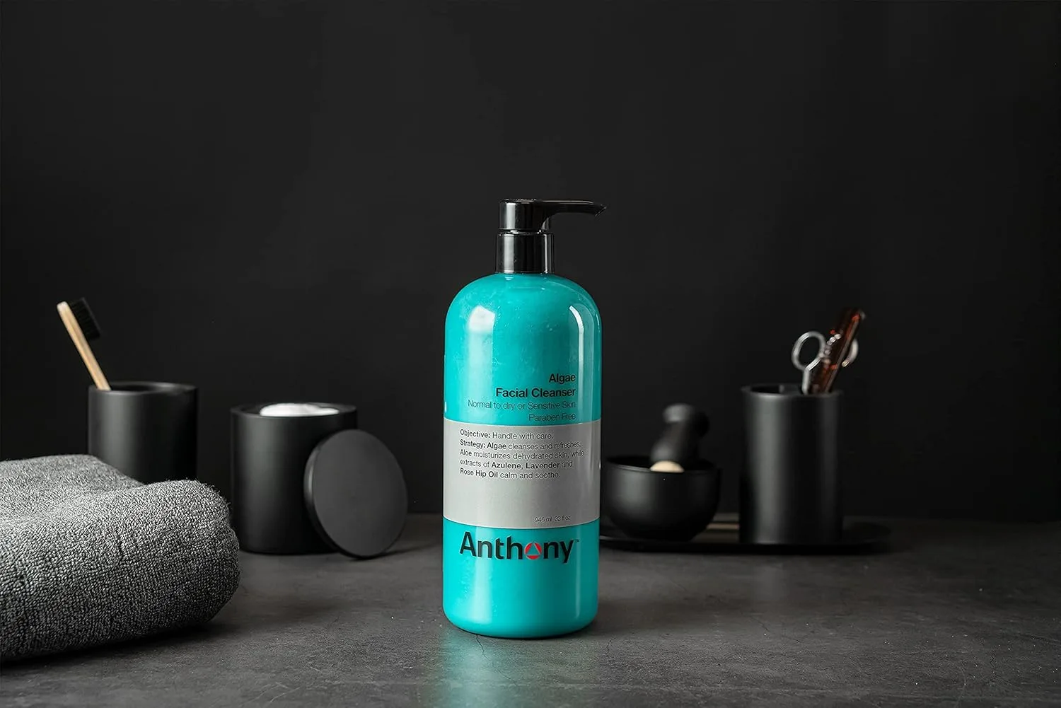 Гель для умывания Anthony — Algae Facial Cleanser, - очищающее средство для лица с водорослями, алоэ вера, азуленом, 946 мл — фото 2
