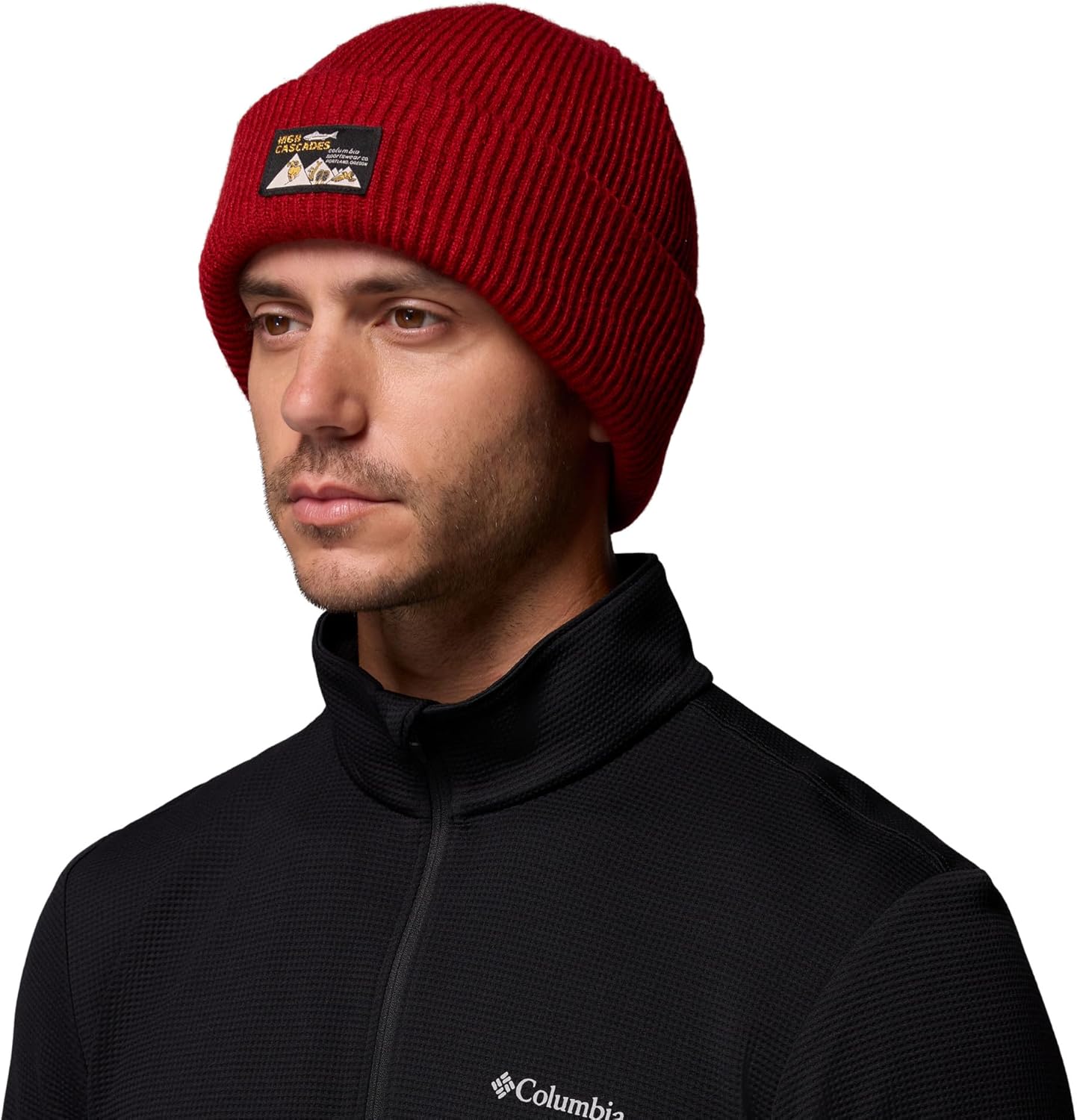 

Шапка-бини Columbia Unisex-Adult Provisions с манжетами, Red Dahlia/Heritage High Cascades