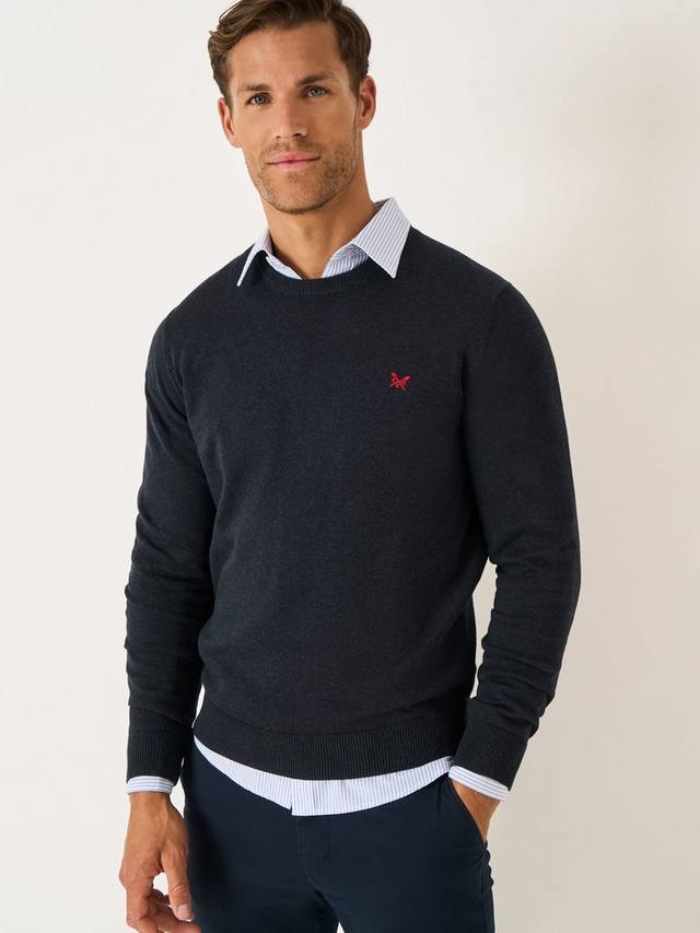 

Органический хлопковый джемпер с круглым вырезом Crew Clothing, Charcoal Marl