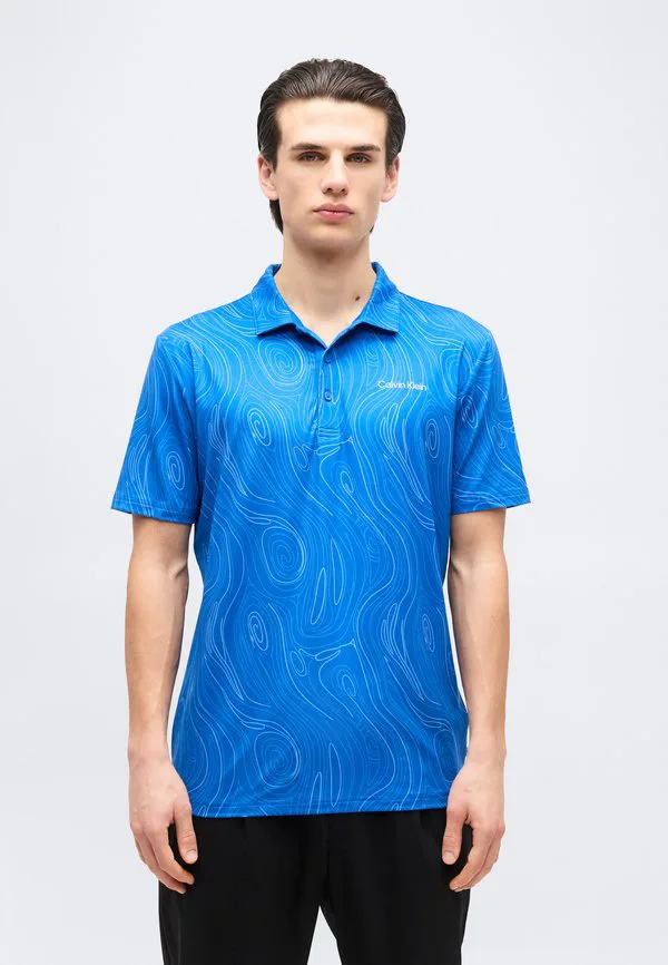 Рубашка поло с мраморным принтом Calvin Klein Golf, Sapphire