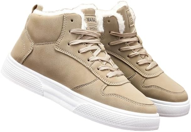 

Мужские зимние кроссовки Hhhchpm - теплые снежные ботинки с флисовой подкладкой, шнуровка из искусственной кожи, повседневная спортивная обувь для активного отдыха и ежедневной носки, хаки