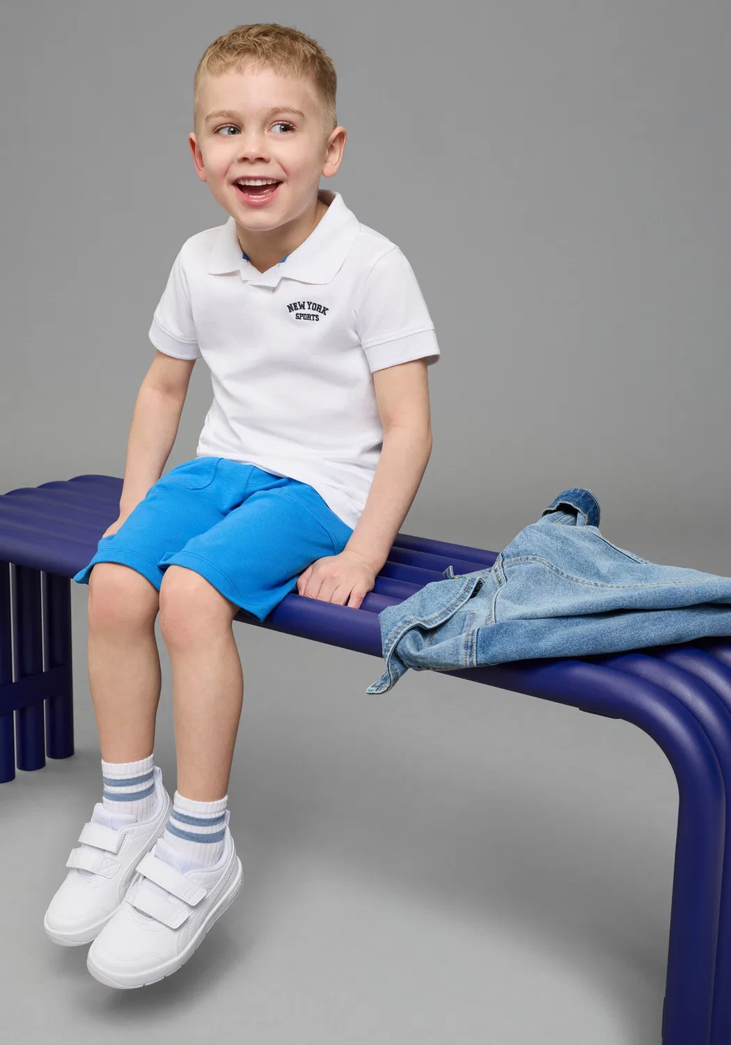 Брюки свободного кроя Kidsworld, Azure/Apple — фото 4