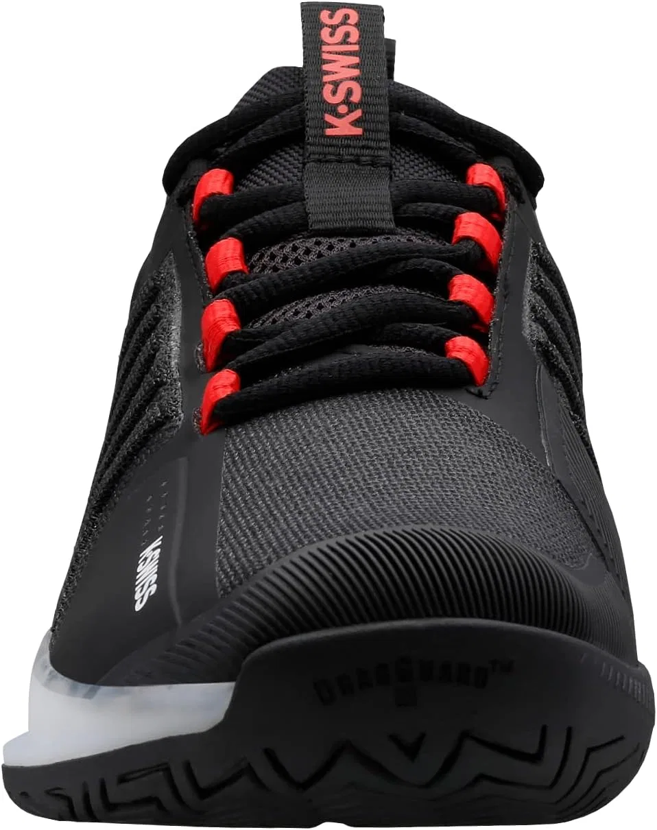 Кроссовки для тенниса Ultrashot 3, K-Swiss, Black/White/Popyred — фото 3