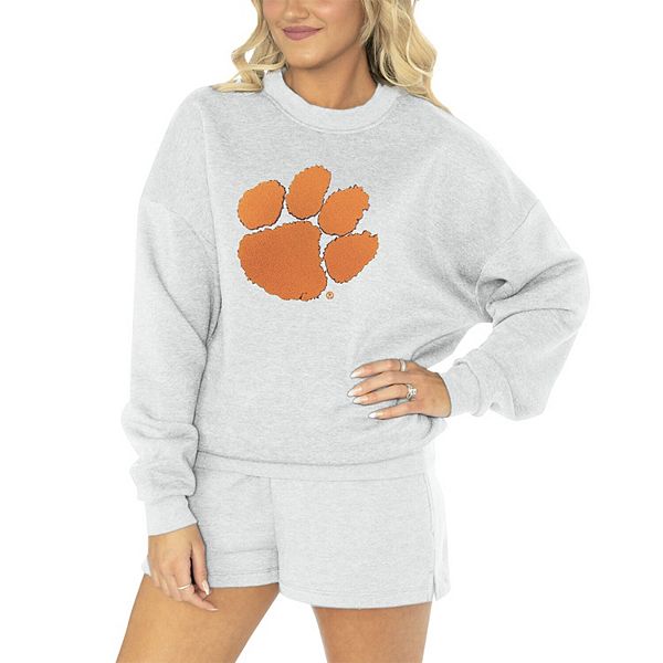 

Женский комплект для сна ash clemson tigers team effort: худи и шорты Gameday Couture