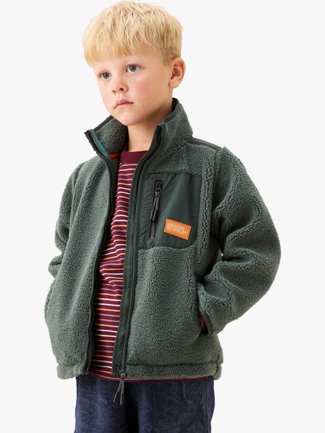 

Детская водолазка на молнии из шерпы Angel & Rocket, Green