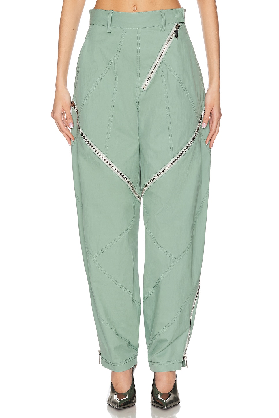 

Длинные брюки The Attico, Sage Green