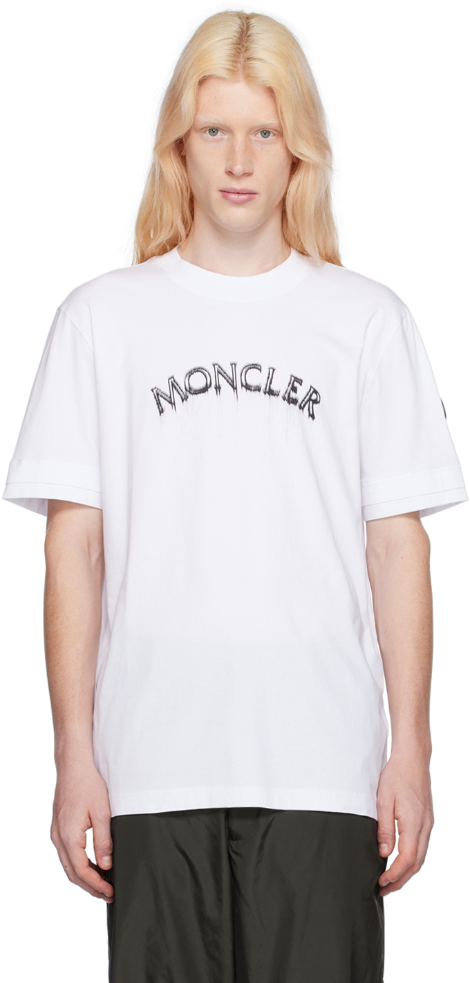 

Белая футболка с принтом Moncler, Brilliant white