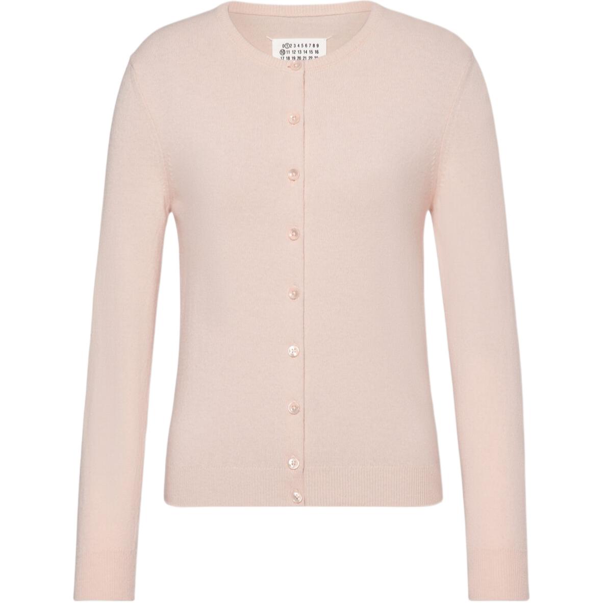 

Кардиган с круглым вырезом и пуговицами Maison Margiela, светлый розовый