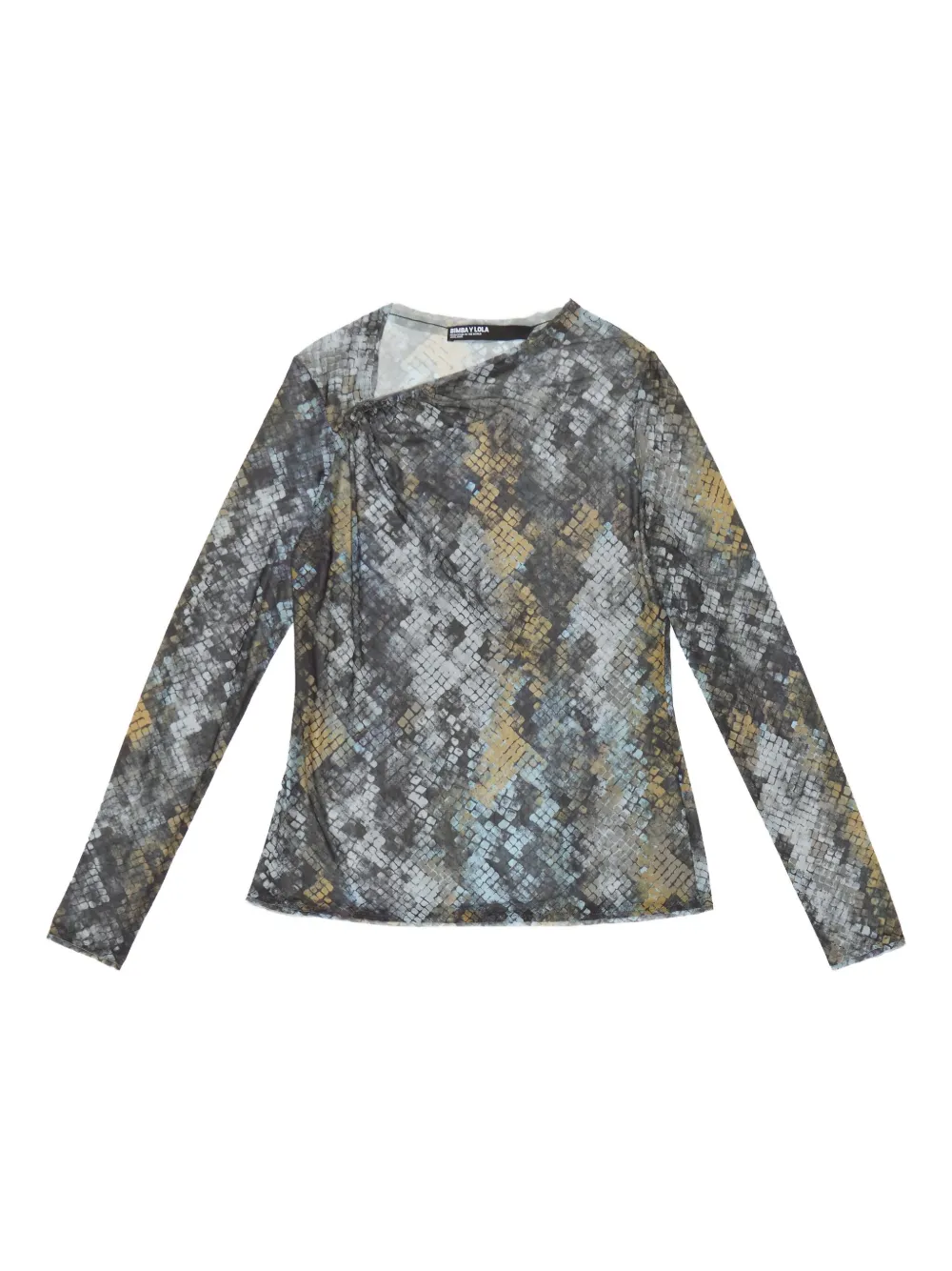 

Асимметричный топ с принтом под змеиную кожу Bimba y Lola, зеленый