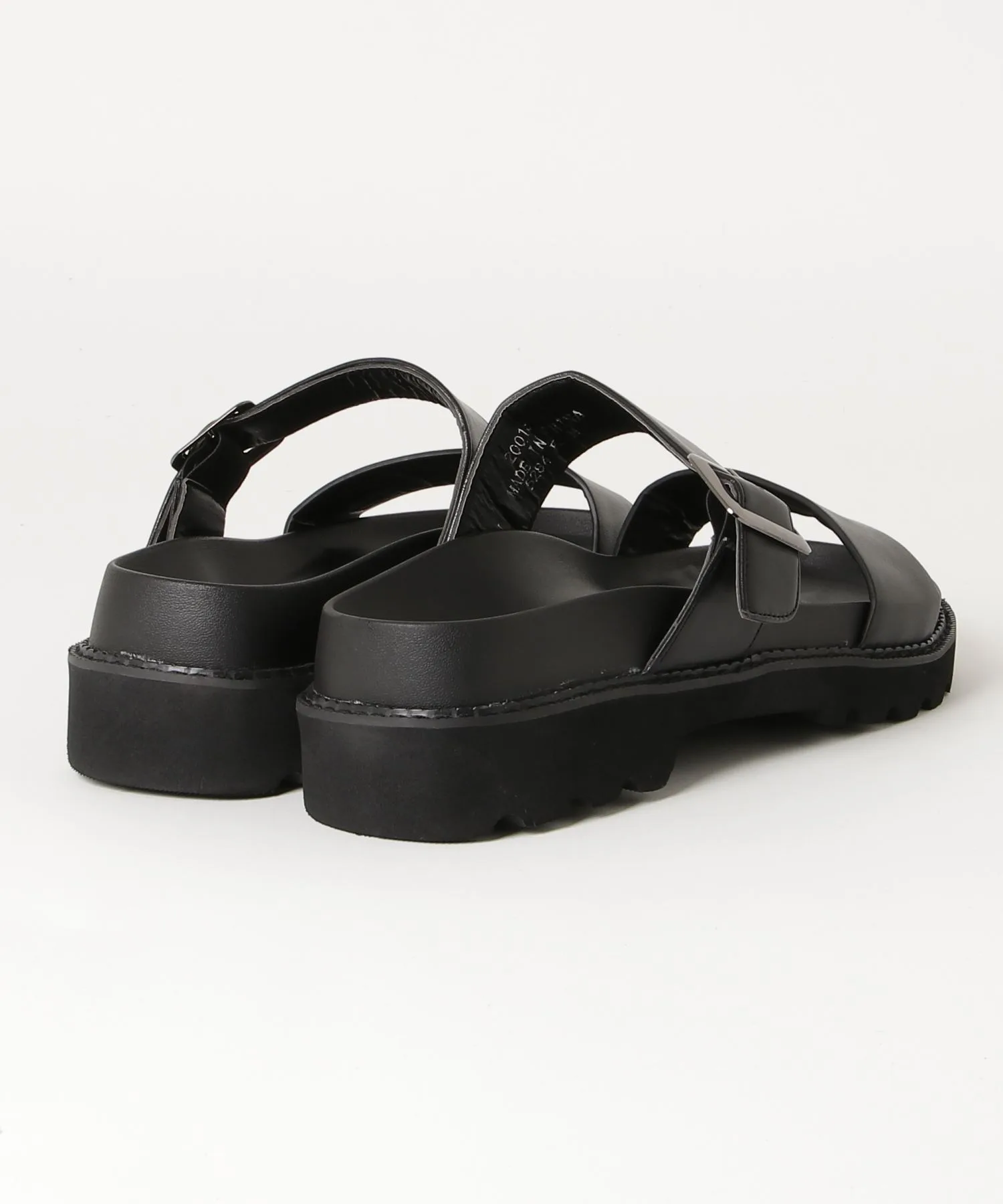 Мужские сандалии Dedes 5284 с толстой подошвой и двойным ремешком черные — фото 2