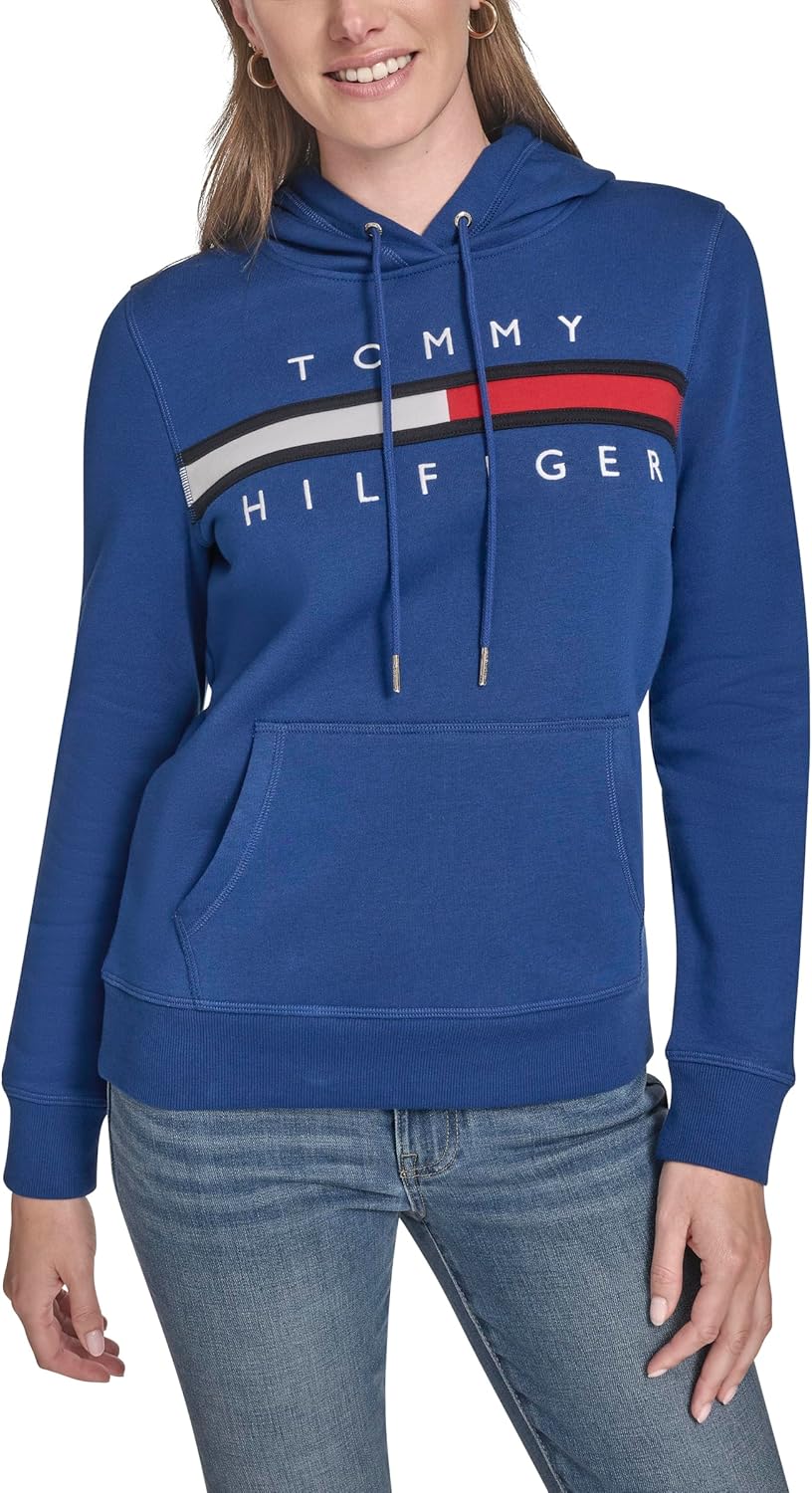 

Женская флисовая мягкая толстовка с капюшоном Tommy Hilfiger, True Blue