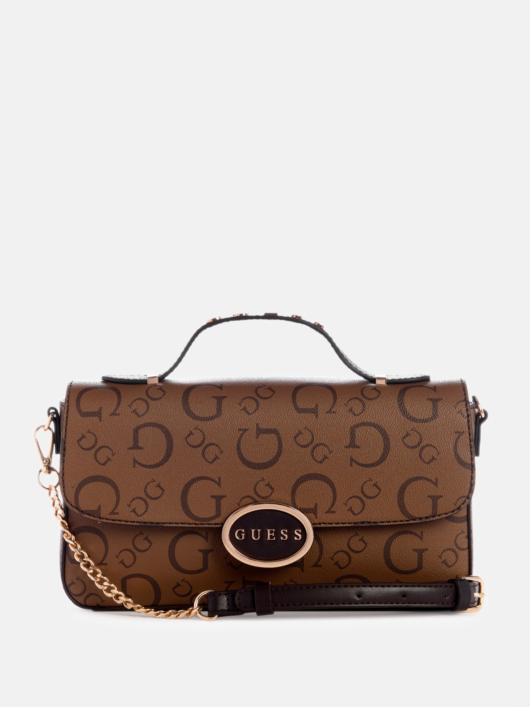 

Сумка через плечо с верхней ручкой и логотипом Nory Guess Factory, цвет cocoa