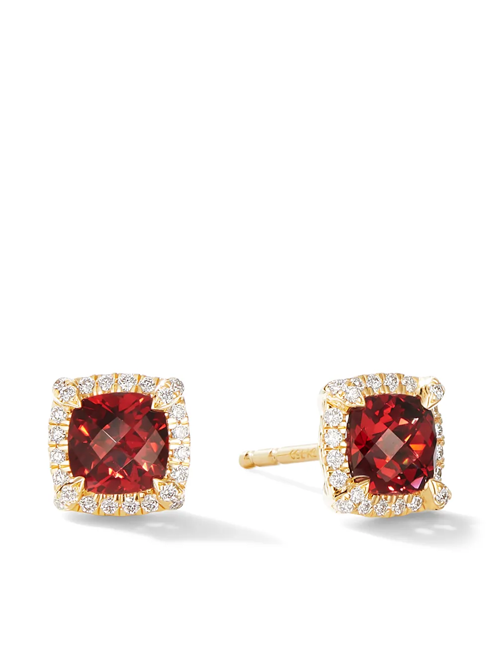 

Серьги Petite Chatelaine из желтого золота с бриллиантами и гранатом (5 мм) David Yurman, красный