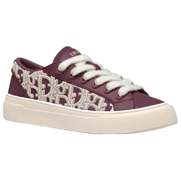B33 Low top мужские скейтерские кроссовки бордовые DIOR, бордовый — фото 4