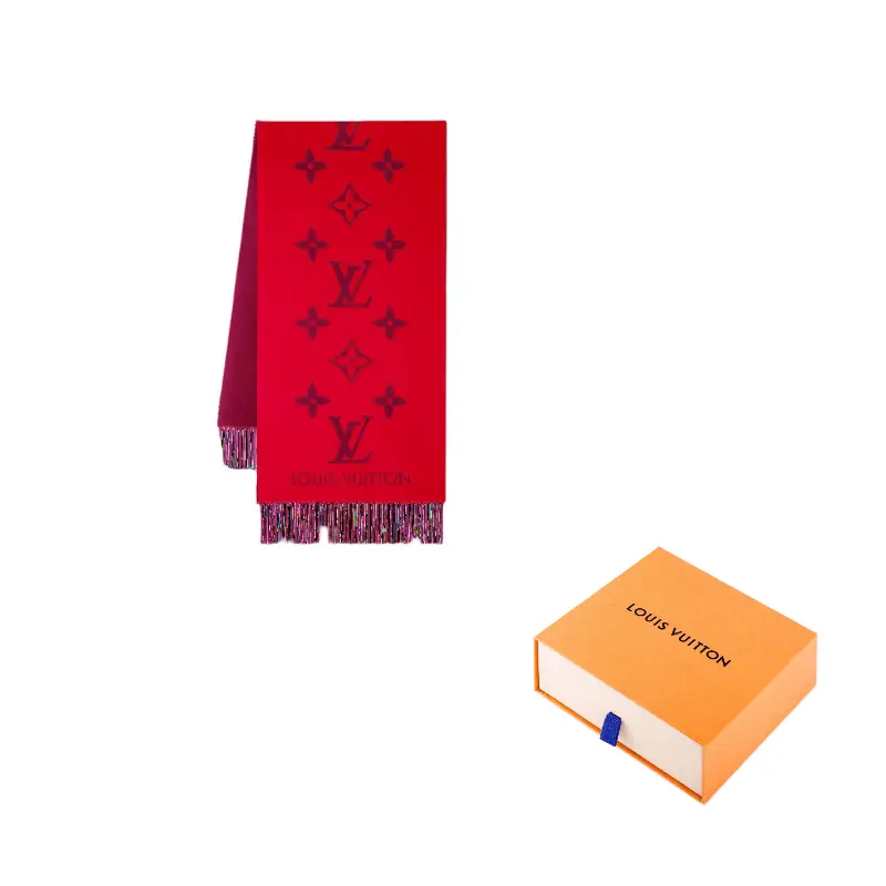 

LOUIS VUITTON Красный кашемировый шарф, Red
