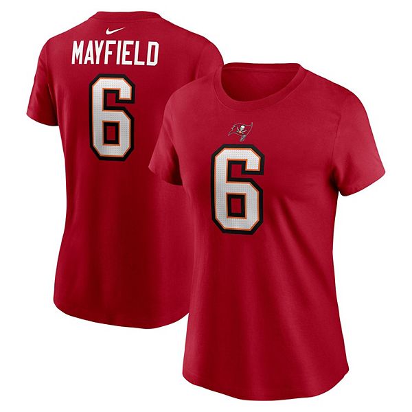 Женская футболка baker mayfield red tampa bay buccaneers с именем игрока и номером Nike — фото 2