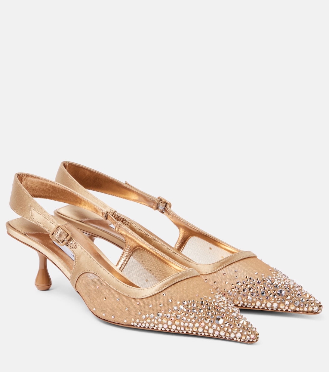 Туфли-лодочки Amel 50 с декором и сетчатой отделкой Jimmy Choo, Light Bronze Mix