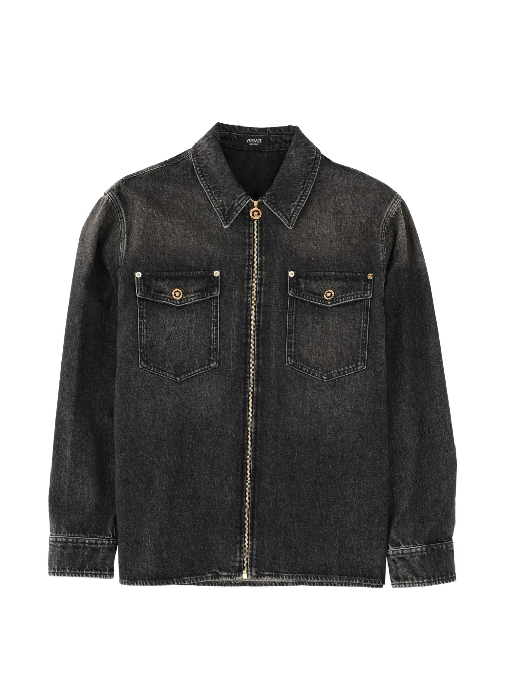 

Хлопковая куртка на молнии VERSACE, черный