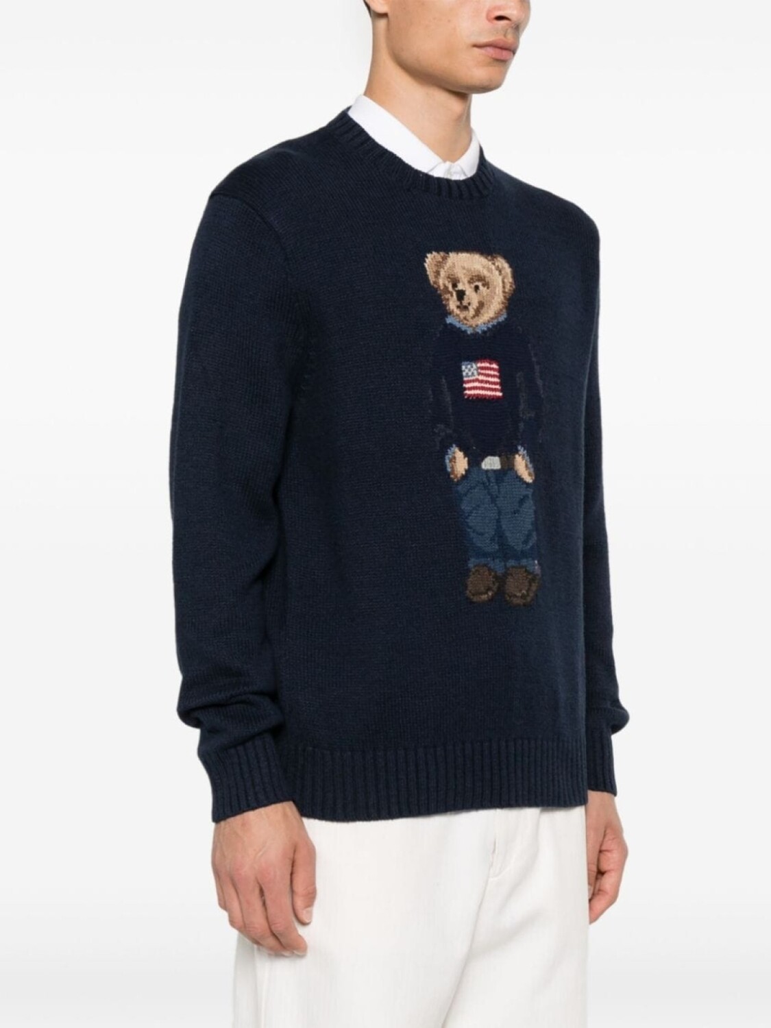 Polo Ralph Lauren свитер с флагом и медведем, синий — фото 3