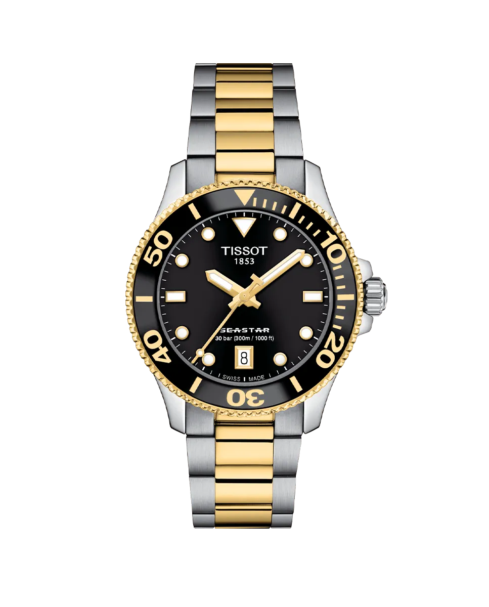 

Женские часы Seastar в корпусе из двухцветной стали диаметром 36 мм Tissot, золото