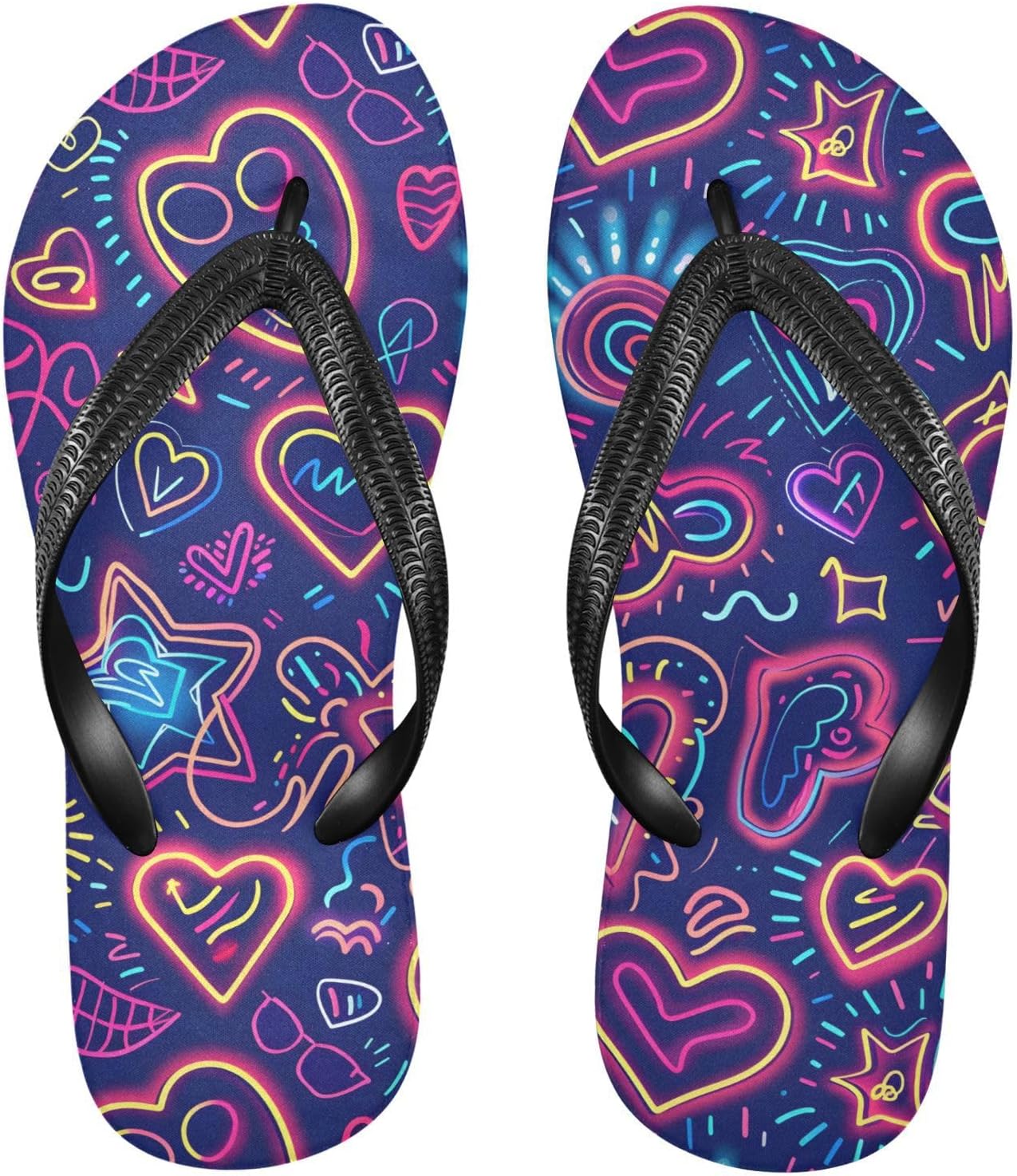

Женские и мужские шлепанцы MNSRUU неоновые с веселыми мультяшными сердечками, женские слайды, мужские сандалии, шлепанцы для душа, летние нескользящие шлепанцы для плавания, пляжа и ванной, Heart I8222