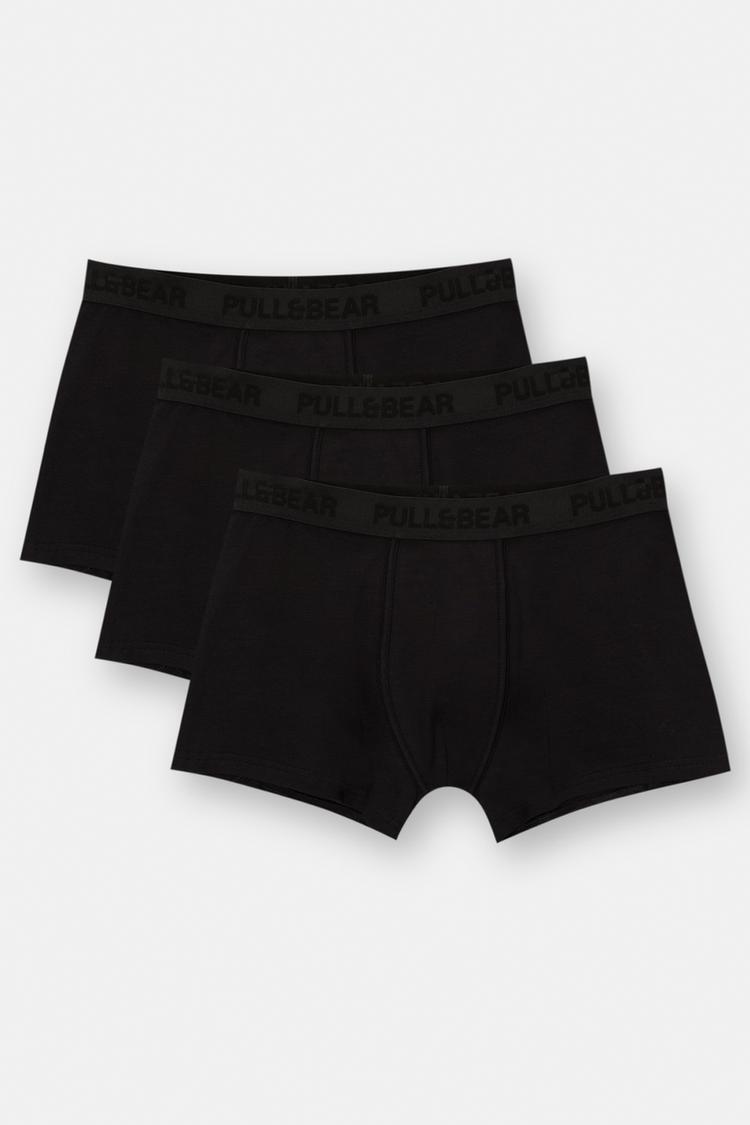 

Упаковка из 3 пар черных боксеров с серым логотипом Pull And Bear, мультиколор