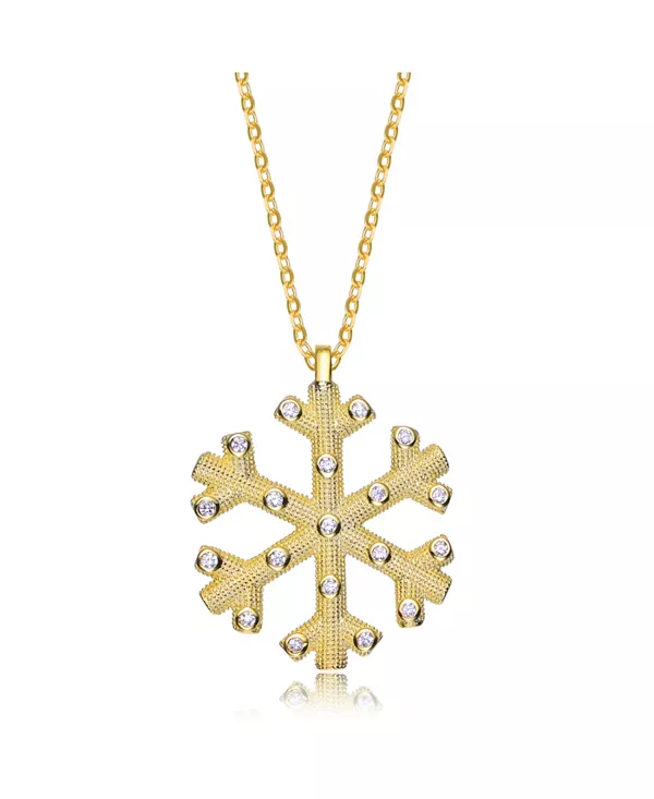 

Подвеска-Снежинка из стерлингового серебра с кубическим цирконием Genevive, gold