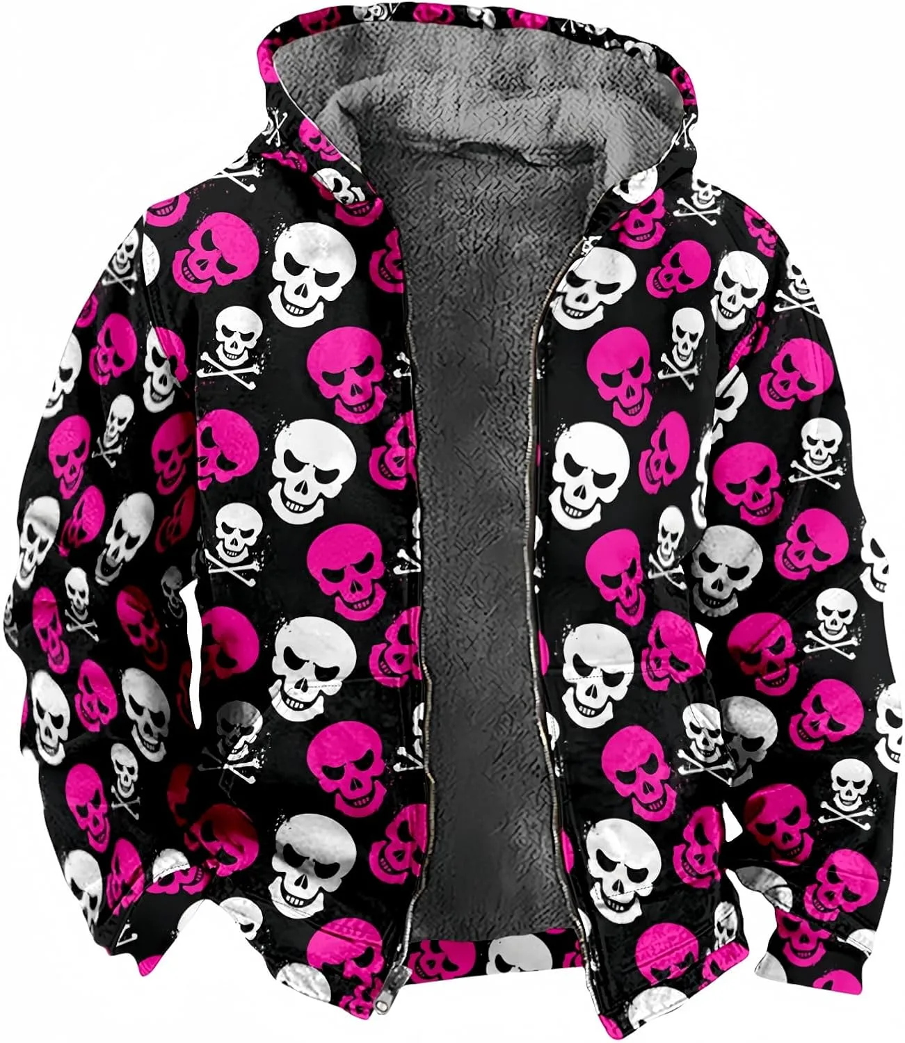 

SIAOMA худи с принтом черепа для мужчин, утепленное флисовое