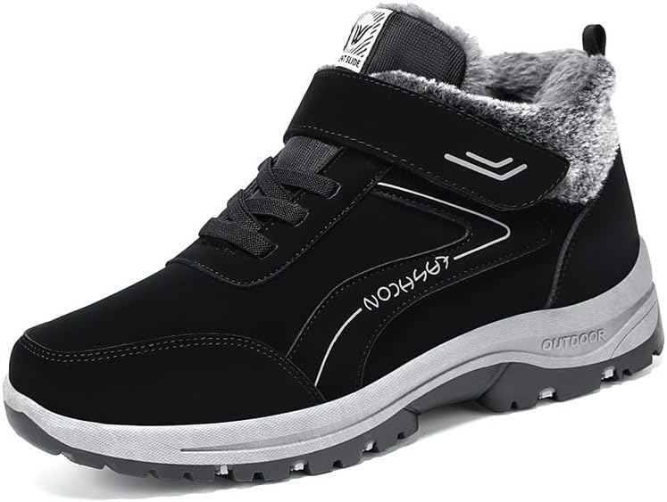 

Мужские зимние ботинки Qacksv, утепленные флисом снежные ботинки, ботинки на каждый день с утеплителем, нескользящие, удобная повседневная уличная обувь для холодной погоды, черный