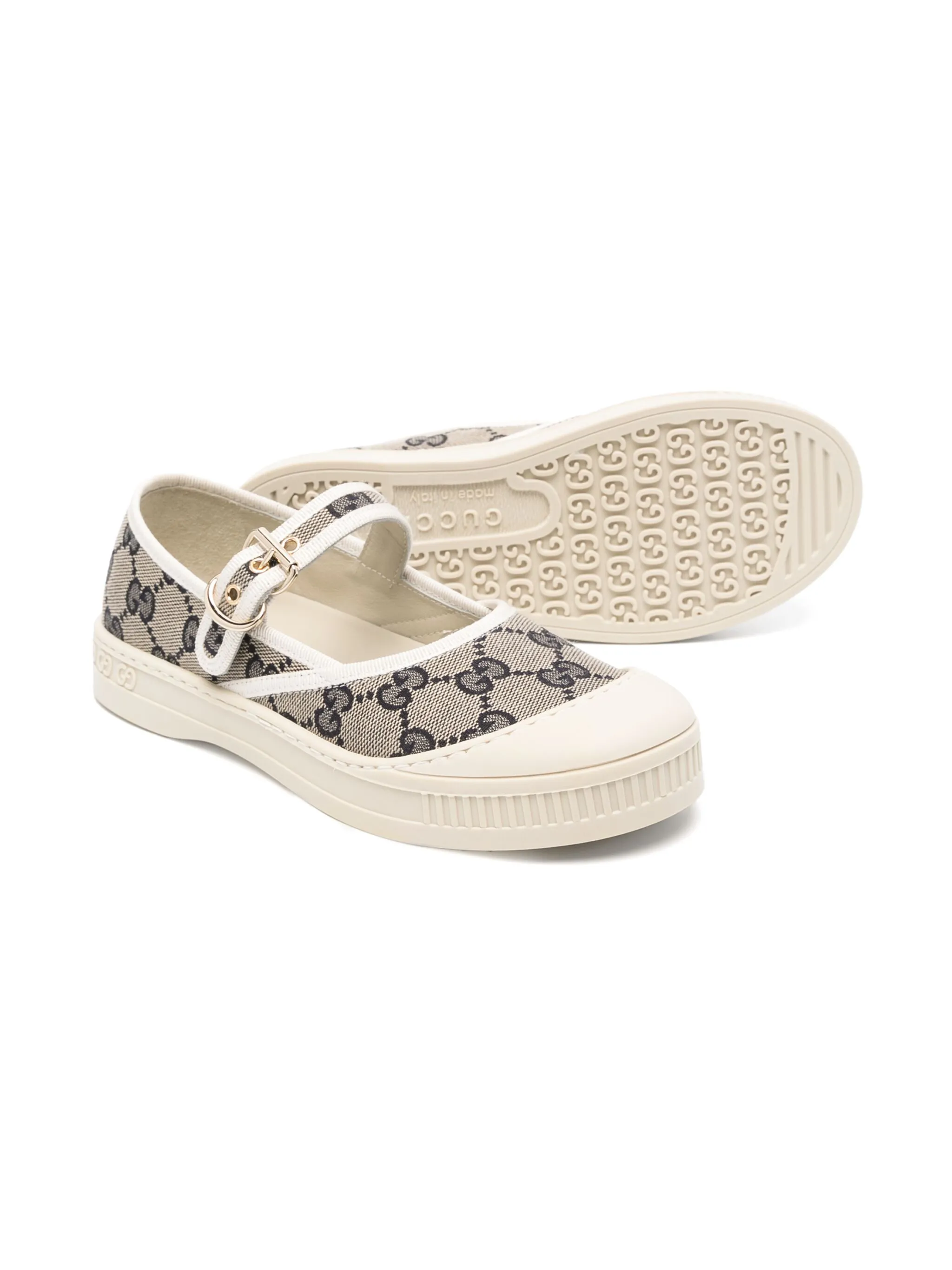 Лоферы из канваса с узором GG Gucci Kids, бежевый — фото 2