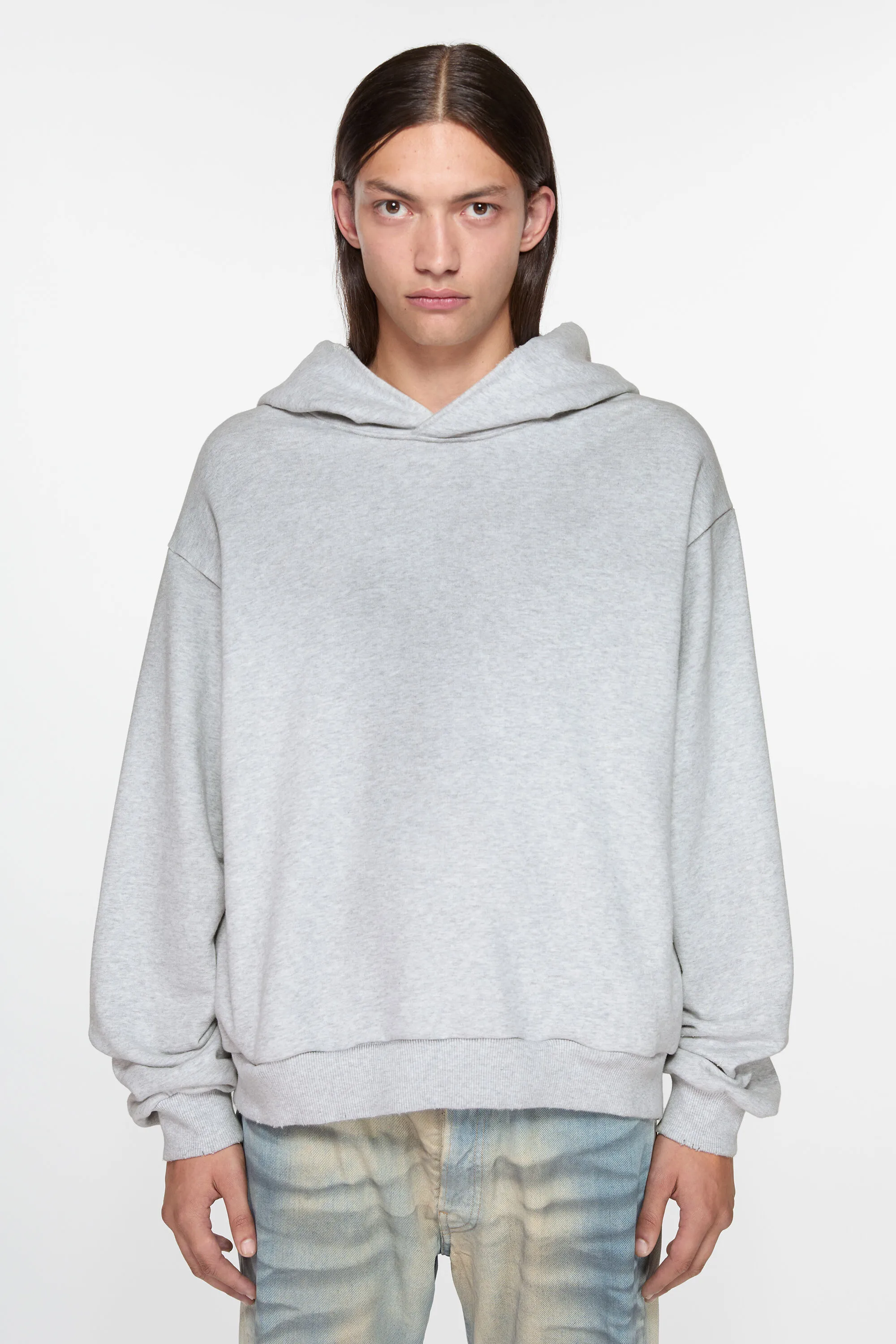 

Свитер с капюшоном с логотипом Acne Studios, цвет Pale Grey Melange