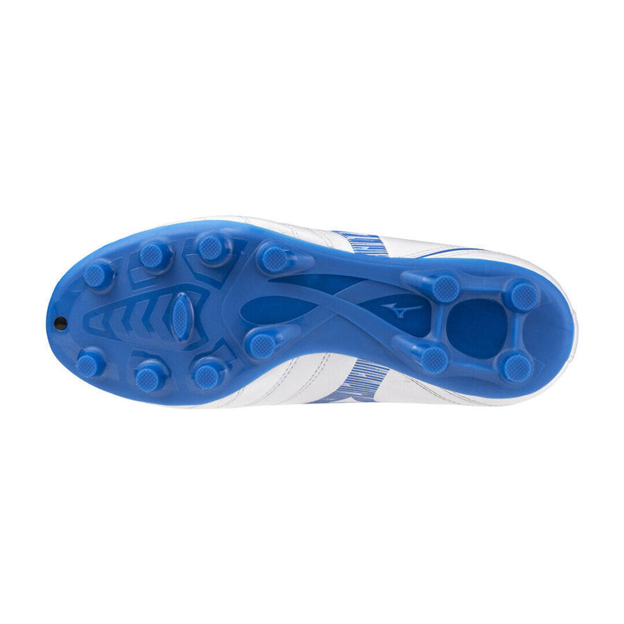 Бутсы для футбола Mizuno Monarcida Neo III Select Jr белые и синие — фото 2
