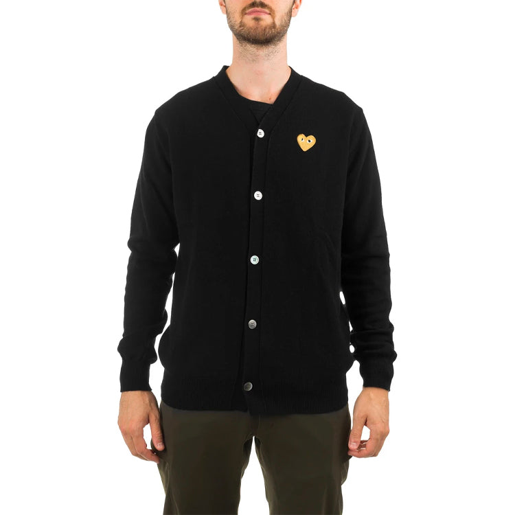 Кардиган COMME des GARCONS PLAY Cardigan Gold Emblem 'Black' AZ-N050-051-1, черный — фото 3