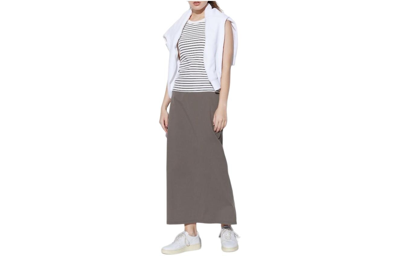 

Повседневная длинная юбка женская верблюжья Uniqlo