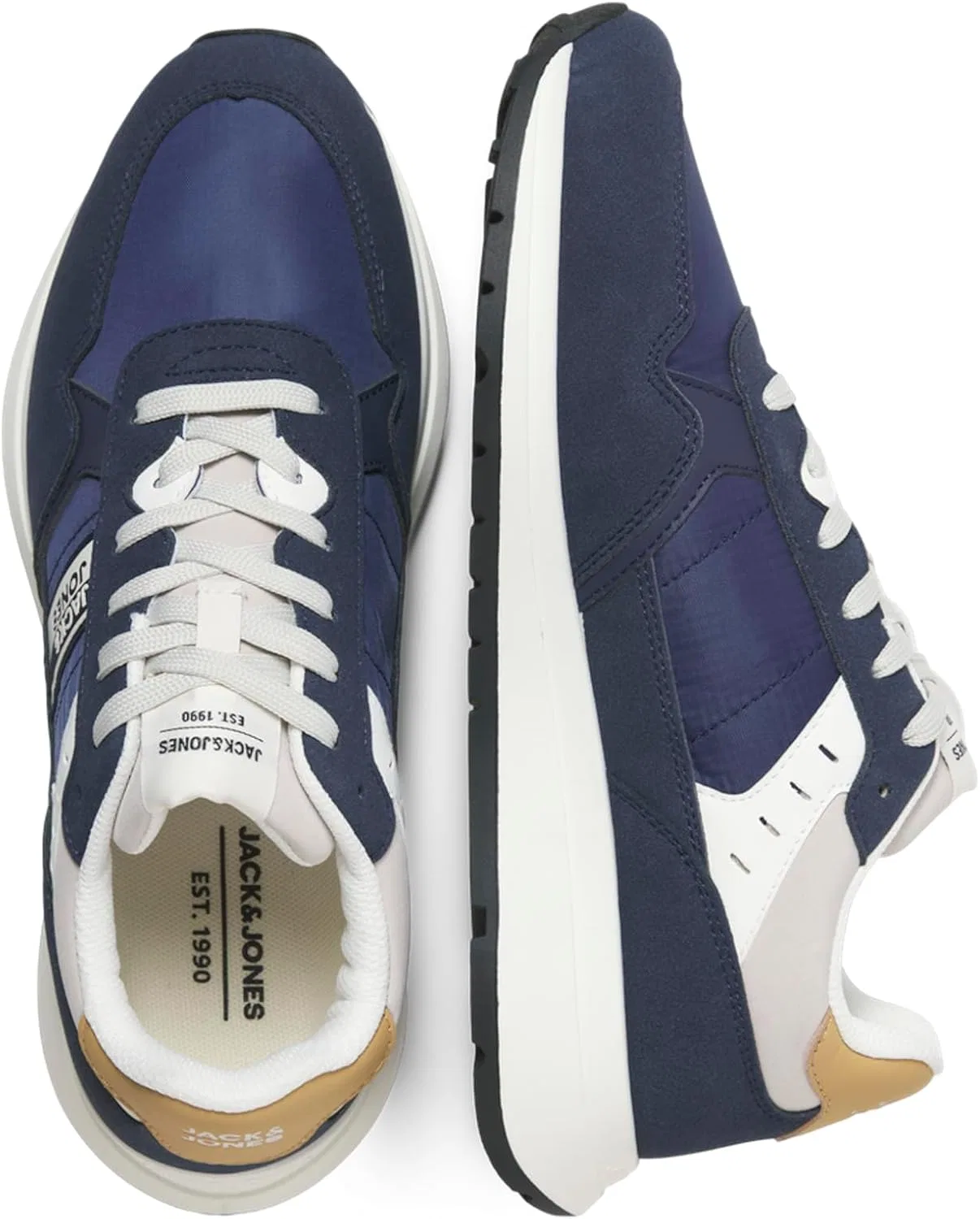 Мужские кроссовки Jack & Jones Jfwoswald Tape Combo Sneaker NoosJfwoswald Tape Combo Sneaker Noos, Navy Peony — фото 4