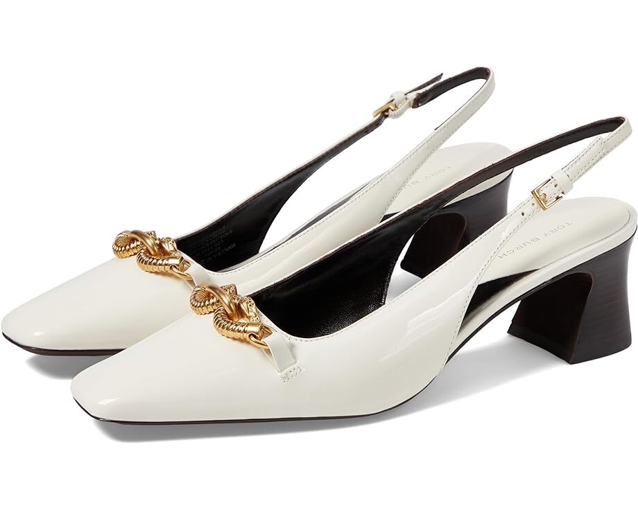 Туфли Tory Burch 55 mm Jessa Slingback, цвет Light Cream/Gold