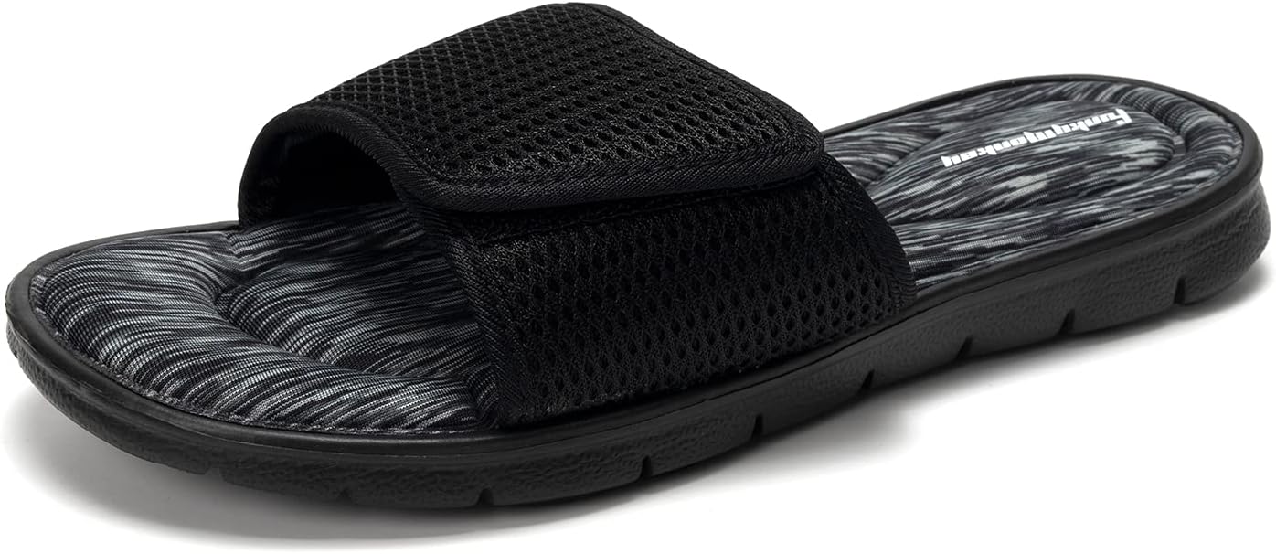 

Сандалии с эффектом памяти FUNKYMONKEY для мужчин, с регулируемыми ремешками и графическим дизайном, черный