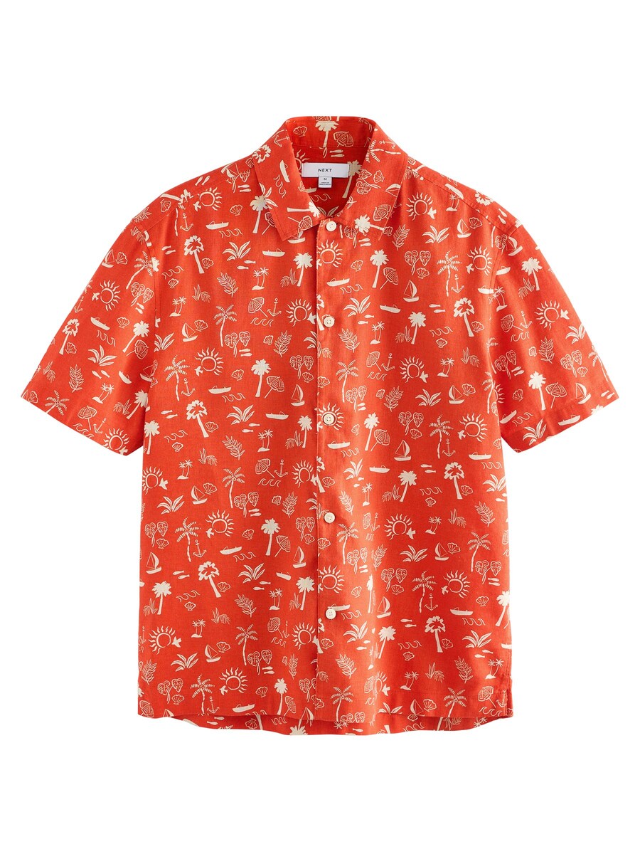 

Рубашка на пуговицах классического кроя Next Palm Tree, цвет Orange red