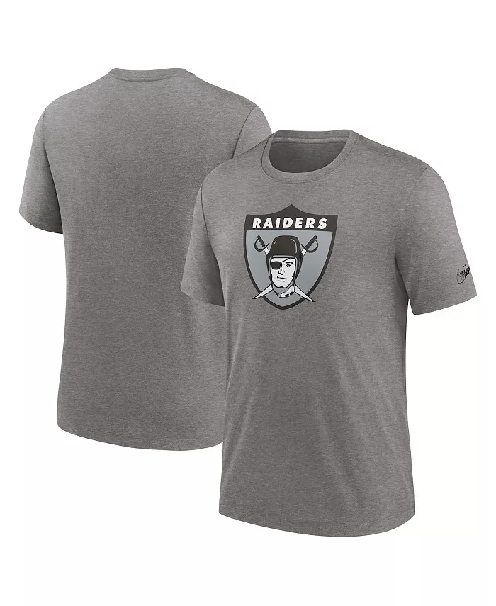 

Мужская футболка Heather Charcoal Las Vegas Raiders Rewind Logo Tri-Blend Nike