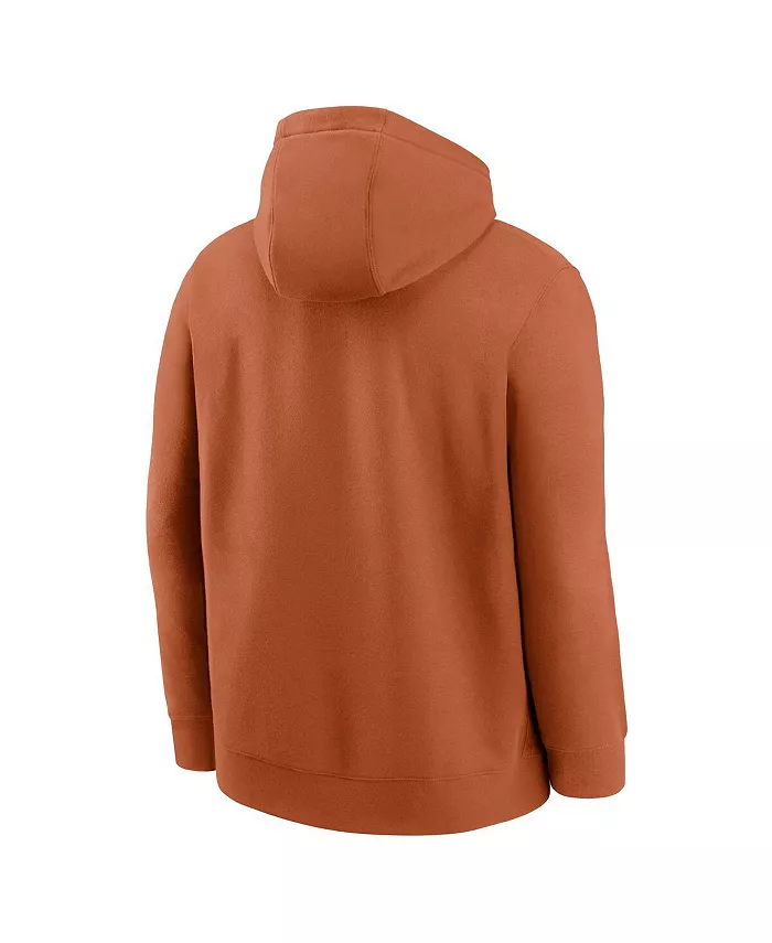 Мужской баскетбольный худи с капюшоном Texas Longhorns Icon Club Fleece цвета техасского оранжевого Nike — фото 3
