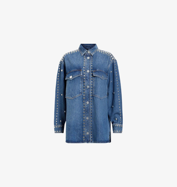 

Джинсовая рубашка Alba с заклепками Allsaints, индиго