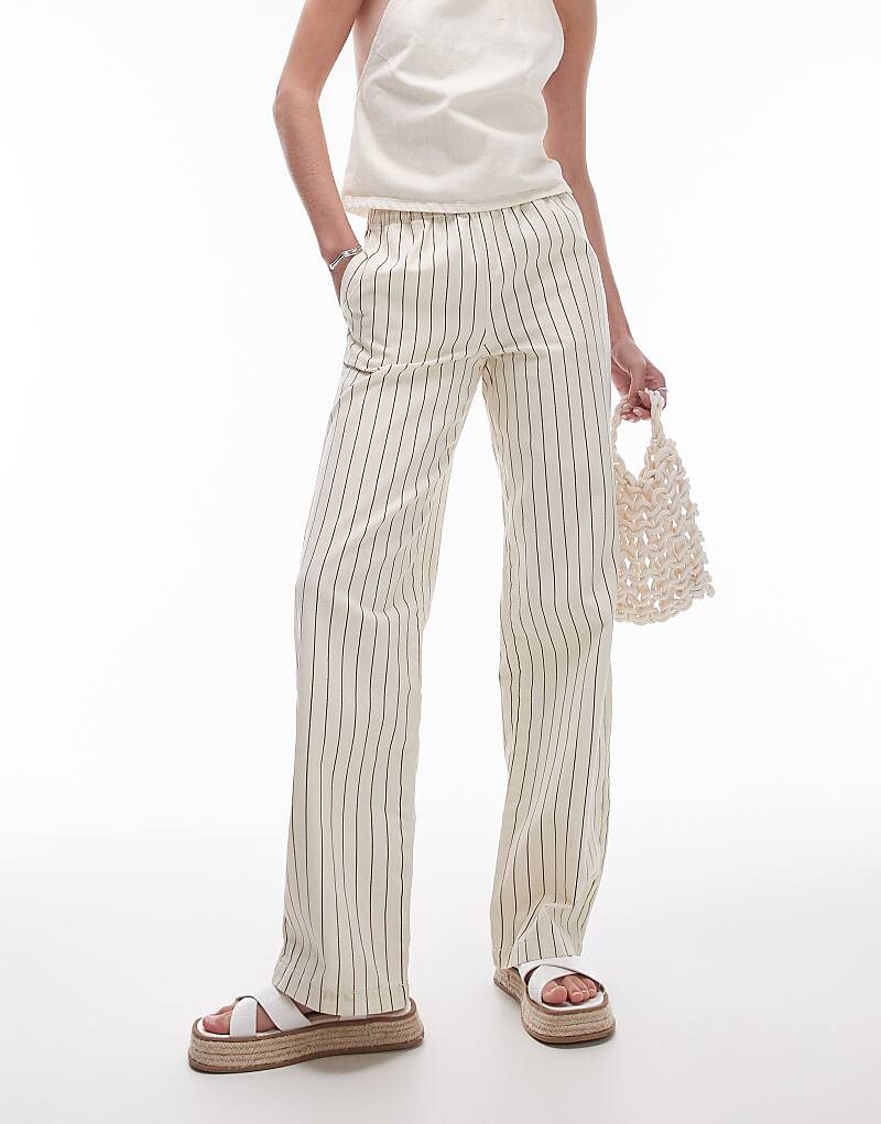 

Topshop Tall - Брюки прямые >>9cru в полоску