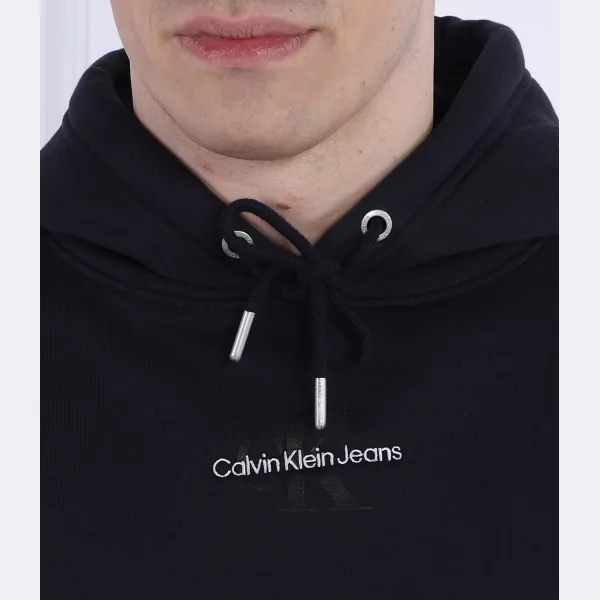 Утепленная толстовка монолога стандартного кроя Calvin Klein, синий — фото 3