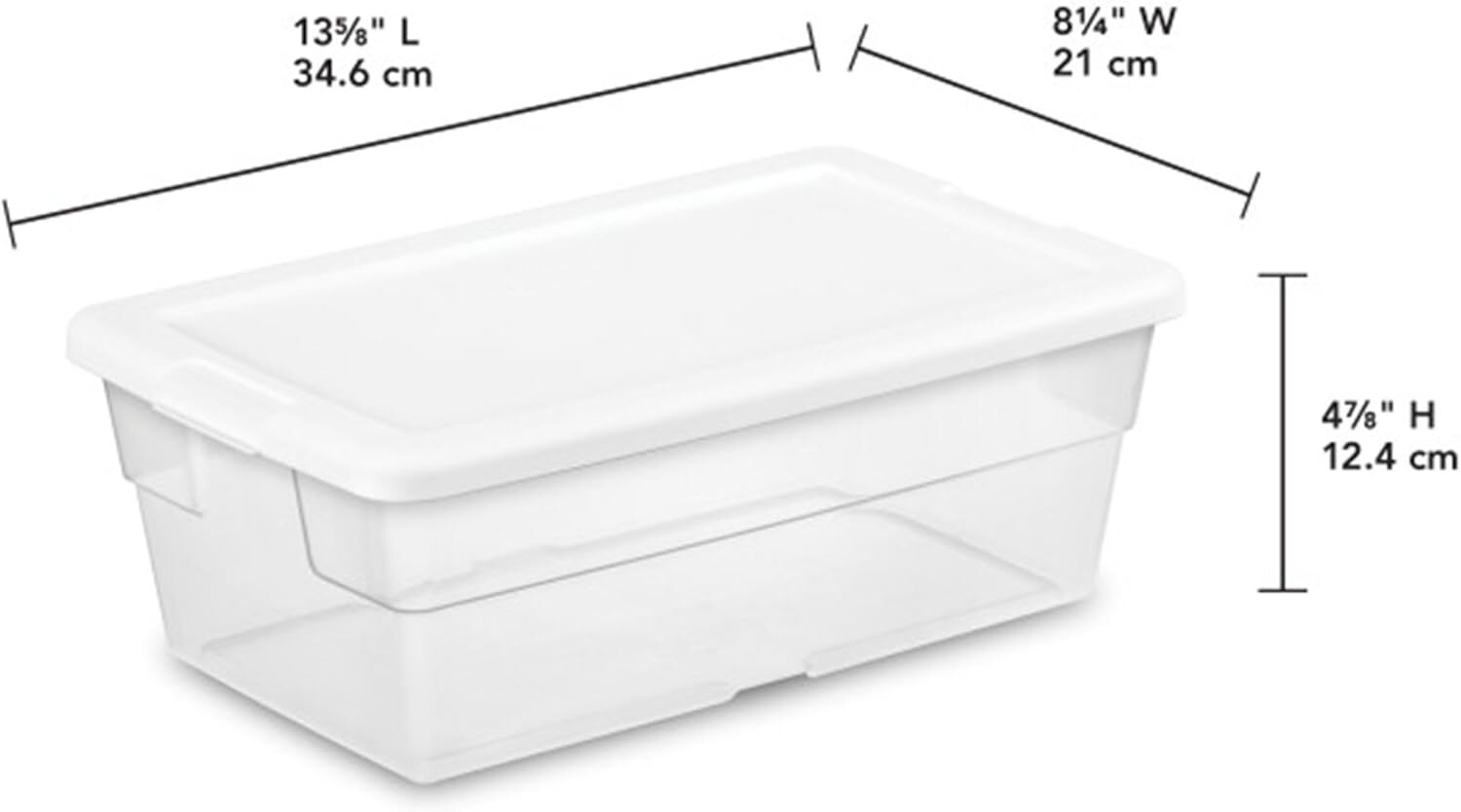 

Коробка для хранения Sterilite на 6 квартов, штабелируемая корзина с крышкой, пластиковый контейнер для хранения обуви и поделок на полках шкафа, прозрачный с белой крышкой (12 шт. в упаковке)., White,Clear