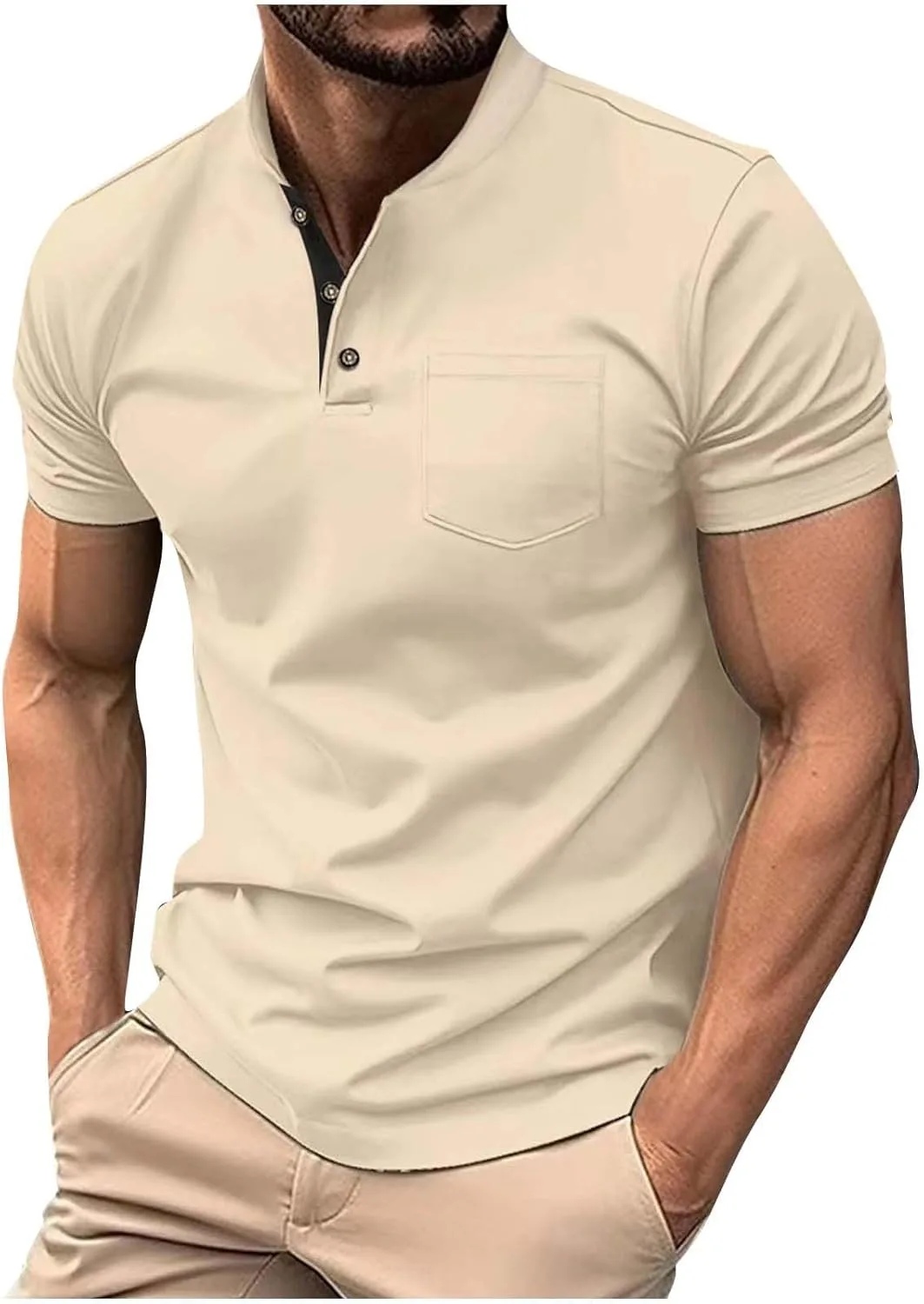 

Мужская футболка поло с коротким рукавом и карманом