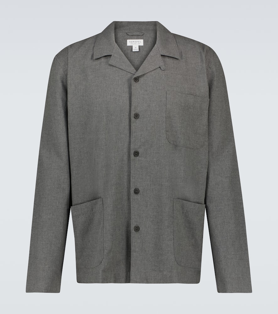 

Хлопковая пижамная рубашка с длинными рукавами Sunspel, Mid Grey Melange2