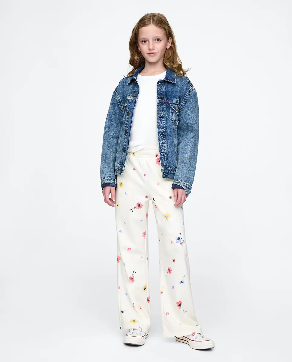

Свободные спортивные штаны для девочек с широкими штанинами Gap, бежевый